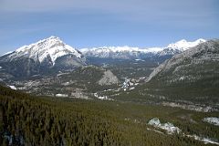 06 Banff Below Cascade Mountain, Bow River, Tunnel Mountain, Mount Astley, Mount Aylmer, Mount Inglismaldie, Mount Girouard Going Up Banff Gondola in Winter.jpg